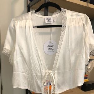 Princess Polly Vintage Tie-Up Top White